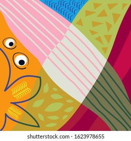 colorful abstract patterns, simple designs, modern, beautiful hijab motifs. - Vector.
