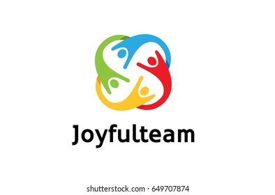 Colorful Abstract People Characters Logo Design Illustration