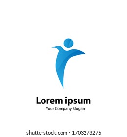 Colorful Abstract People Logo Design Illustration