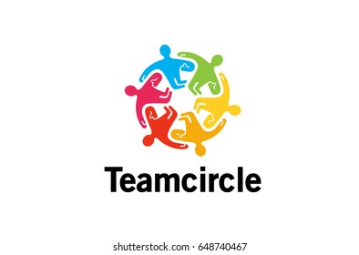 Colorful Abstract People Logo Design Illustration