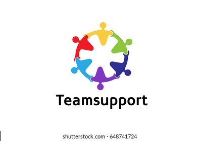 Colorful Abstract People Logo Design Illustration