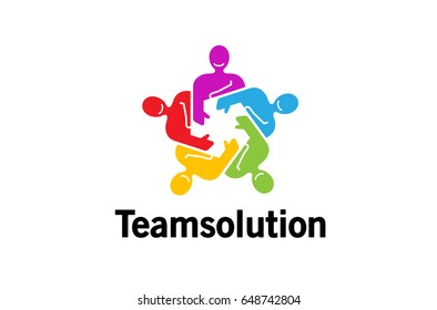 Colorful Abstract People Logo Vector Symbol Design Illustration