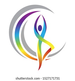 colorful abstract person, vector logo icon