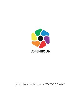 Colorful Abstract Petal Logo with Modern Typography for Branding