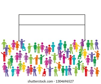 Colorful abstract pictograms showing figures happy family, group or team.

