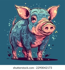 Colorful abstract pig. vector illustration