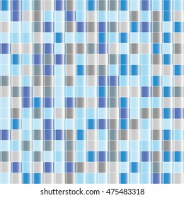Colorful abstract pixel mosaic background, blue and grey squares