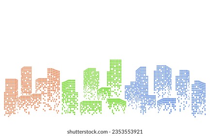 colorful abstract playful city architectural background