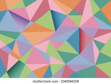 colorful abstract polygon background, flat tone, vector design