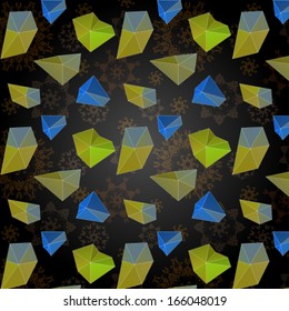  colorful abstract polygonal pattern over dark grunge background. Vector, EPS 10 