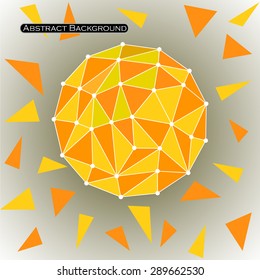 Colorful abstract polygonal sphere with triangles. Vector illustration. Eps 10