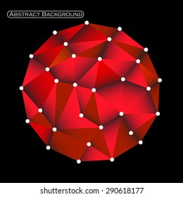 Colorful abstract polygonal sphere with triangles. Vector illustration. Eps 10