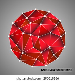 Colorful abstract polygonal sphere with triangles. Vector illustration. Eps 10