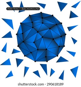 Colorful abstract polygonal sphere with triangles. Vector illustration. Eps 10
