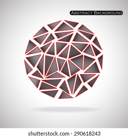 Colorful abstract polygonal sphere with triangles. Vector illustration. Eps 10
