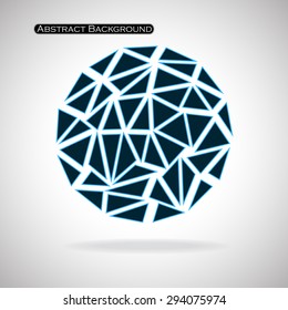 Colorful abstract polygonal sphere with triangles. Vector illustration. Eps 10