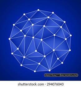Colorful abstract polygonal sphere with triangles. Vector illustration. Eps 10