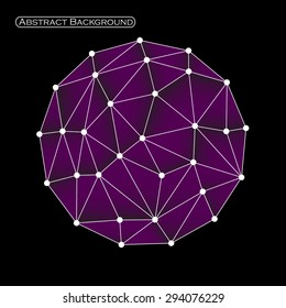 Colorful abstract polygonal sphere with triangles. Vector illustration. Eps 10