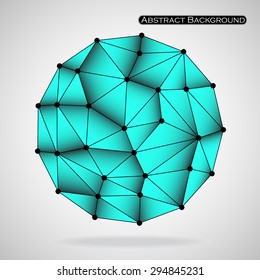 Colorful abstract polygonal sphere with triangles. Vector illustration. Eps 10