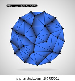 Colorful abstract polygonal sphere with triangles. Vector illustration. Eps 10