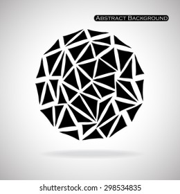 Colorful abstract polygonal sphere with triangles. Vector illustration. Eps 10