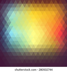 Colorful abstract polygon.Retro background vector illustration
