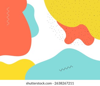 Colorful Abstract Pop Art Color Background. geometric shape design with trendy Memphis 80s-90s style