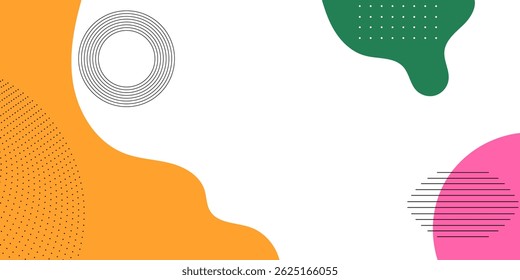 Colorful Abstract pop art paint splash background with wave pattern. geometric vector design of trendy Memphis 80s-90s style