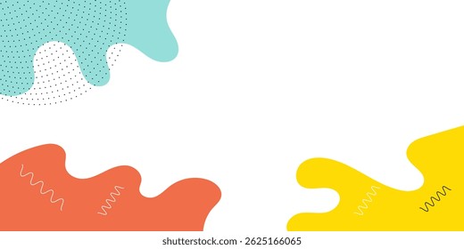 Colorful Abstract pop art paint splash background with wave pattern. geometric vector design of trendy Memphis 80s-90s style