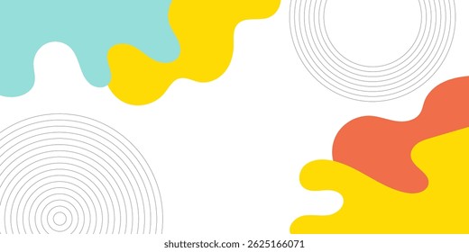 Colorful Abstract pop art paint splash background with wave pattern. geometric vector design of trendy Memphis 80s-90s style