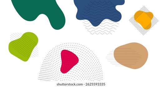 Colorful Abstract pop art paint splash background with wave pattern. geometric vector design of trendy Memphis 80s-90s style