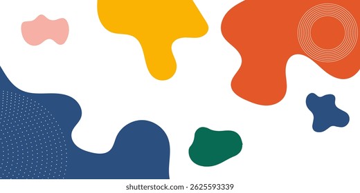 Colorful Abstract pop art paint splash background with wave pattern. geometric vector design of trendy Memphis 80s-90s style