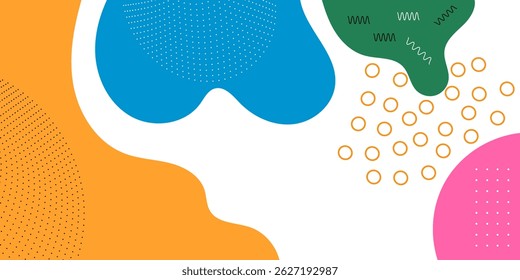 Colorful Abstract pop art paint splash background with wave pattern. geometric vector design of trendy Memphis 80s-90s style