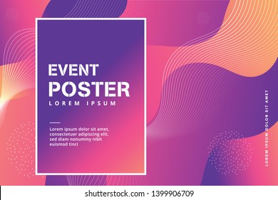 Colorful abstract poster and cover design with abstract gradient, vector psychedelic background for flyer or brochure