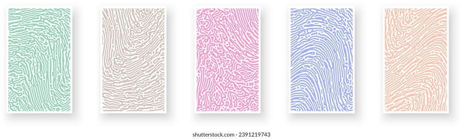 Colorful abstract poster design with Turing pattern wavy lines. Liquid lines for banner, flier, invitation, cover, business card. Vector illustration