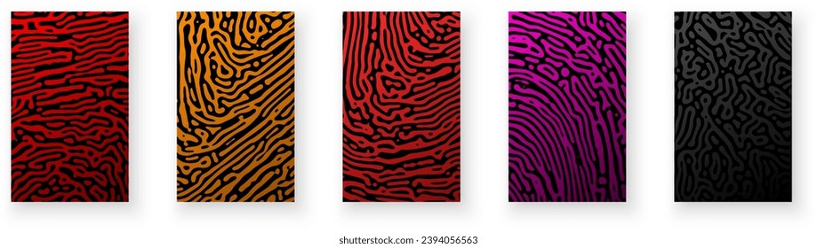 Colorful abstract poster design with Turing pattern liquid lines for banner, flier, invitation, cover, business card. Vector illustration