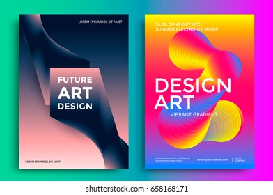 Colorful abstract poster design. Vibrant gradients style. Modern trends background.