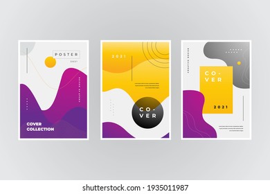 colorful abstract poster set  social media posts  flyer design Vector illustration