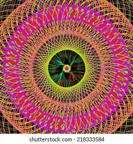 Colorful Abstract Psychedelic Art Background. Vector Illustration. EPS10