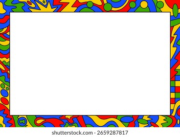 Colorful Abstract Psychedelic Geometric Frame Illustration