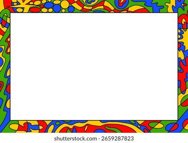 Ilustración geométrica psicodélica Abstractas colorida del marco