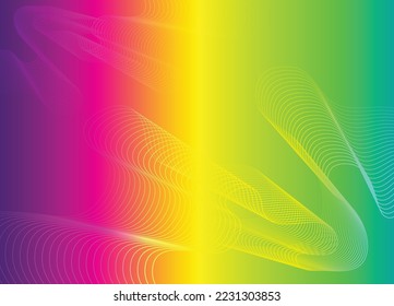 Colorful abstract rainbow graphic vector background. blended multicolor with transparency shapes. modern for decorative poster, wallpaper, flyer, banner, prints, paper, wrapping or fabric.