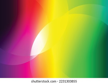 Colorful abstract rainbow graphic vector background. blended multicolor with transparency shapes. modern for decorative poster, wallpaper, flyer, banner, prints, paper, wrapping or fabric.
