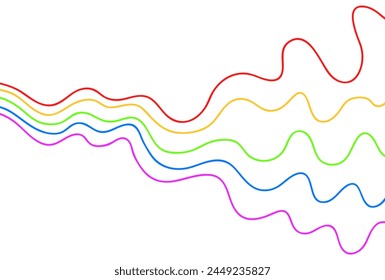 Colorful abstract rainbow lines, modern art.