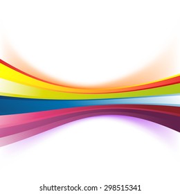 Colorful Abstract Rainbow Stripe Background Modern Birthday Swoosh Wave Line Banner. Vector Illustration
