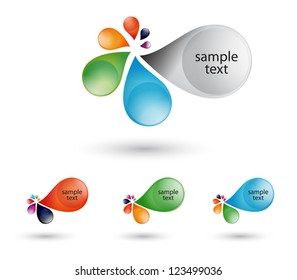 colorful abstract realistic drops  Vector .