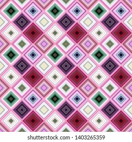 Colorful abstract repeating diagonal square pattern - vector tiled mosaic background design