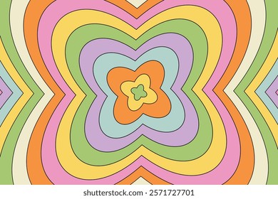 Colorful Abstract Retro vector background. Groovy psychedelic flower background, retro abstract pattern vector, Retro Groovy psychedelic flower graphic vector background