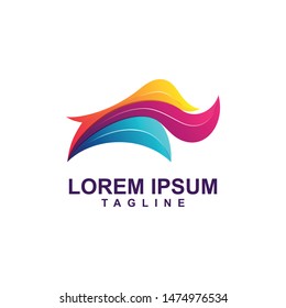 Colorful Abstract Rhino Logo Premium