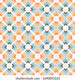 Colorful abstract rhombus seamless pattern. Tile ornamental geometric background. Wrapping paper. Vector illustration.        